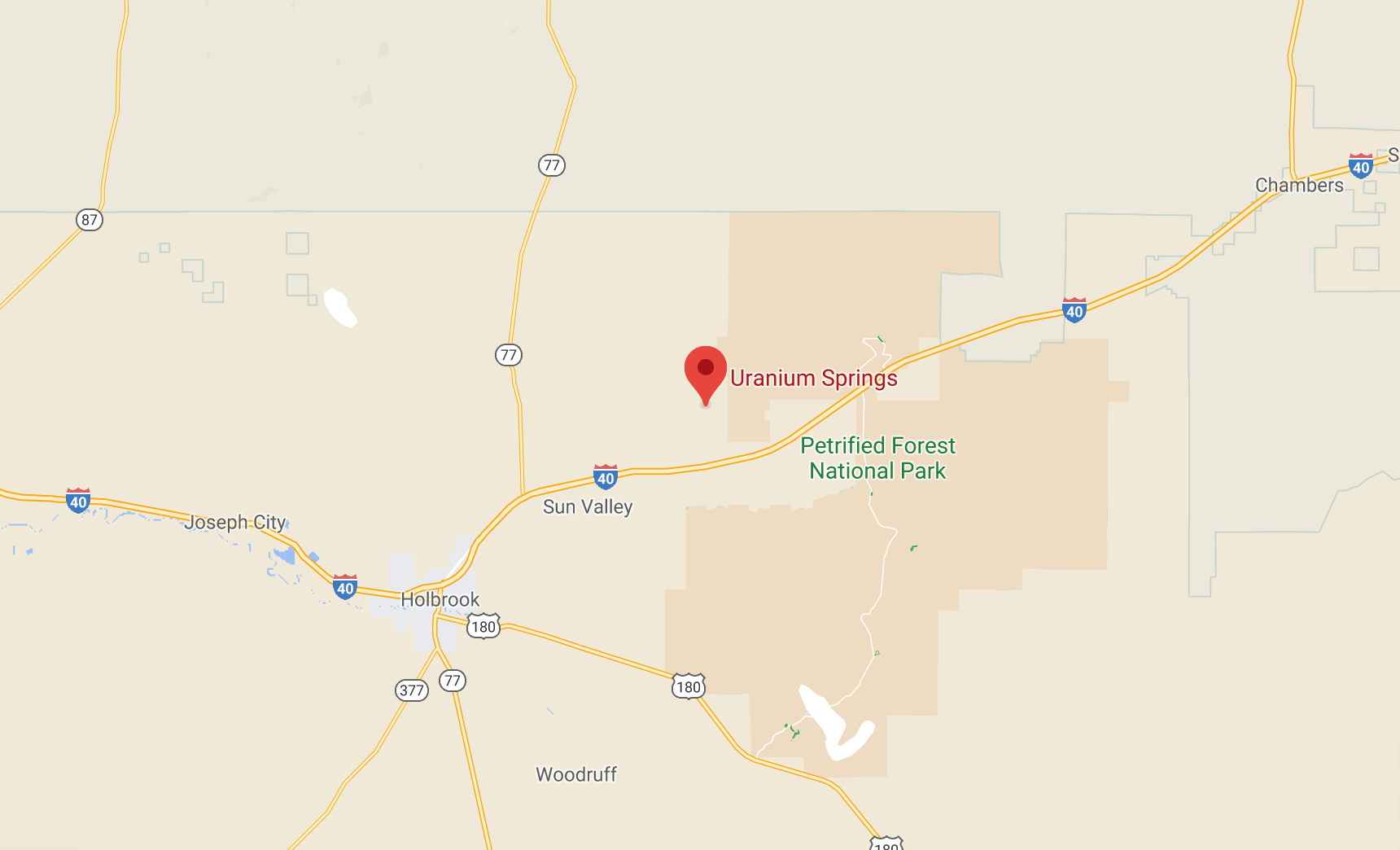 Map of Holbrook, Arizona